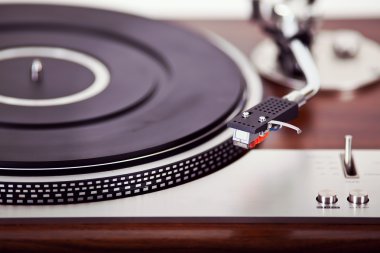 Stereo pikap vinil plak çalar Analog Retro Vintage 