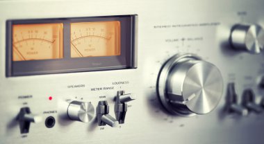 Vintage Stereo ses amplifikatör Ön Panel ses ayarı 