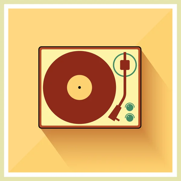 Tourne-disque vinyle rétro — Image vectorielle