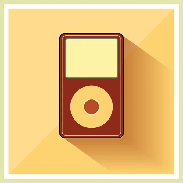 Reproductor de MP3 multimedia en el fondo retro Vintage — Vector de stock