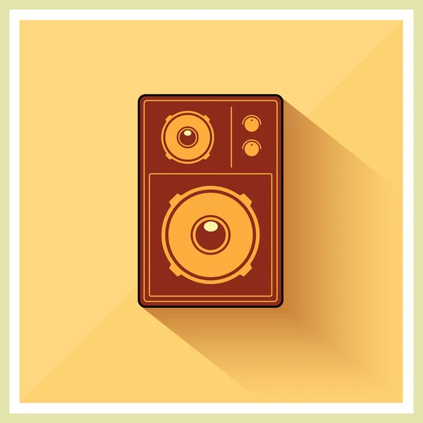 Retro altavoz plana Vintage estilo vector — Archivo Imágenes Vectoriales