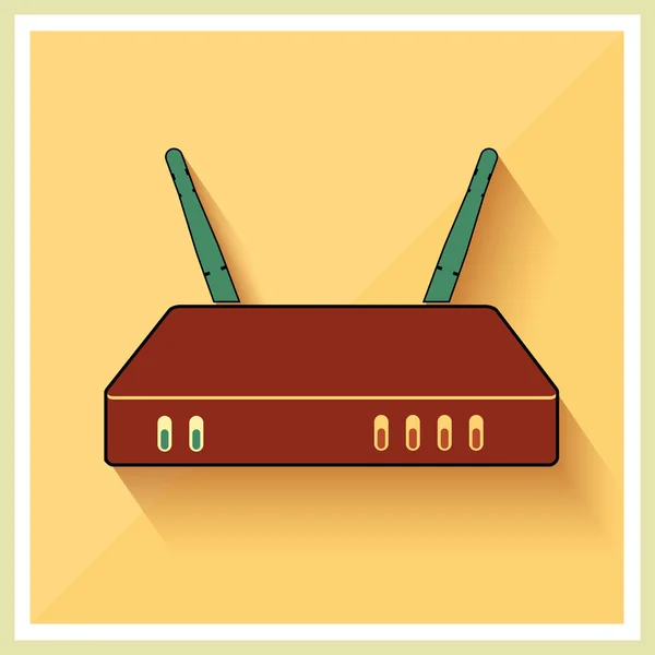 Wi-fi-router op retro achtergrond vector — Stockvector
