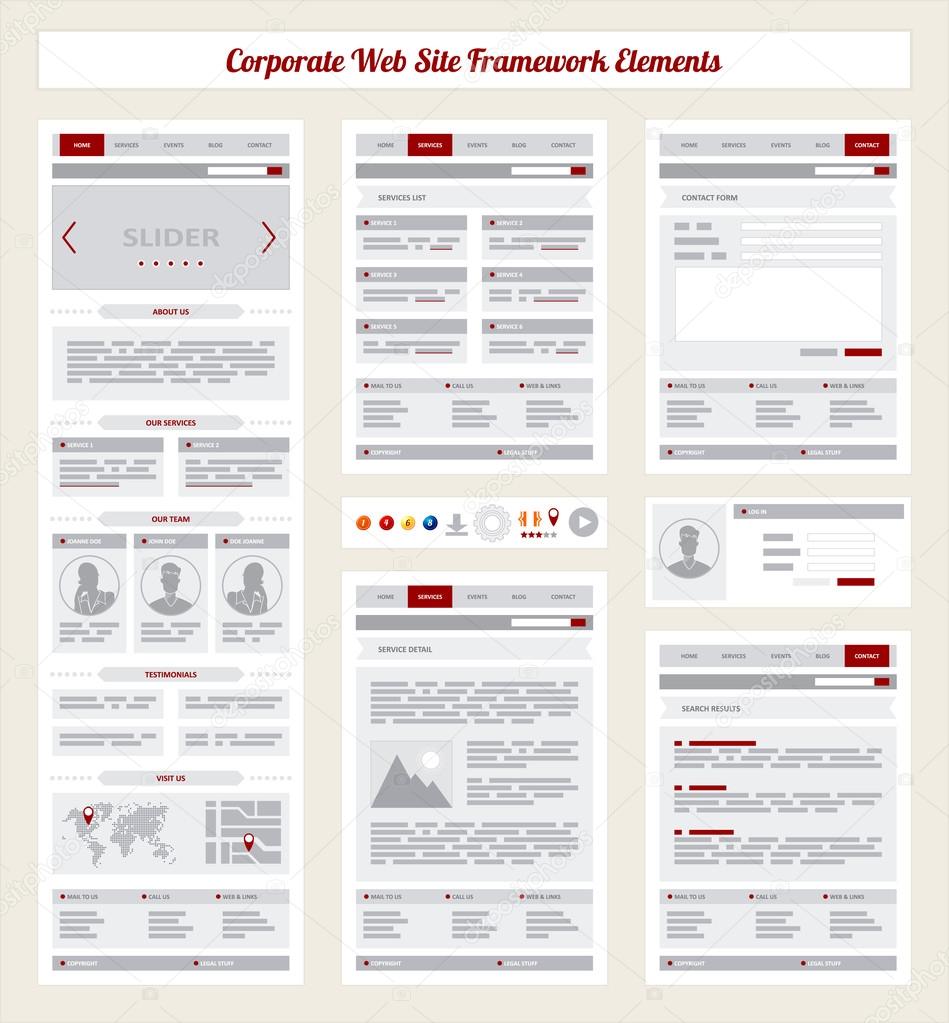 Corporate Internet Site Navigation Map, Structure Prototype Fram