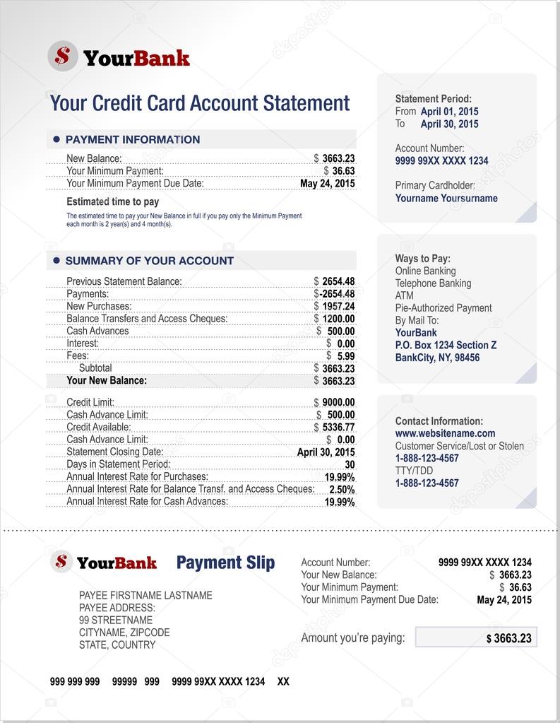 Credit Card Statement Template