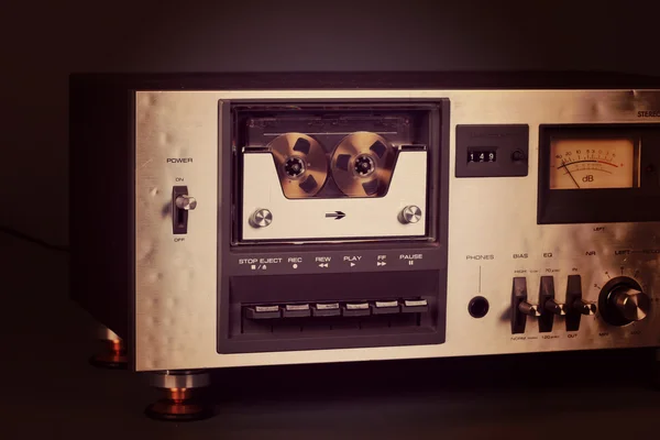 Vintage stereo cassette tape deck-speler-recorder — Stockfoto