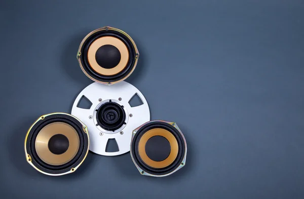 Altoparlanti audio e collezione di oggetti Open Reel — Foto Stock