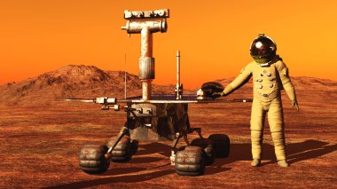 Astronot ve mars robotu