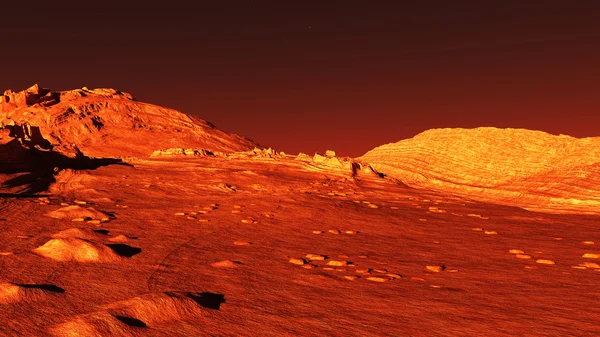 Mars 3d resimde manzara — Stok fotoğraf