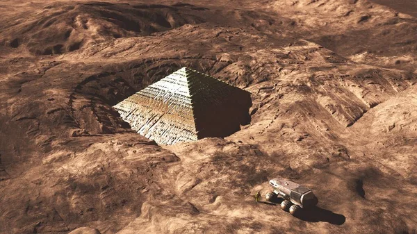 Image Pyramidale Sur Illustration Mars — Photo