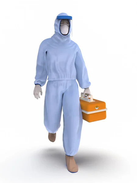 Image Doctor Biological Protection Suit Illustration — Stock Photo, Image