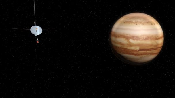 The space vehicle and Jupiter — Stock Video