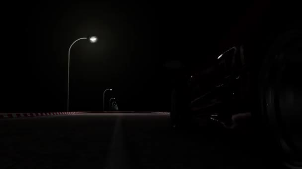 Samochód sportowy w nocy — Wideo stockowe