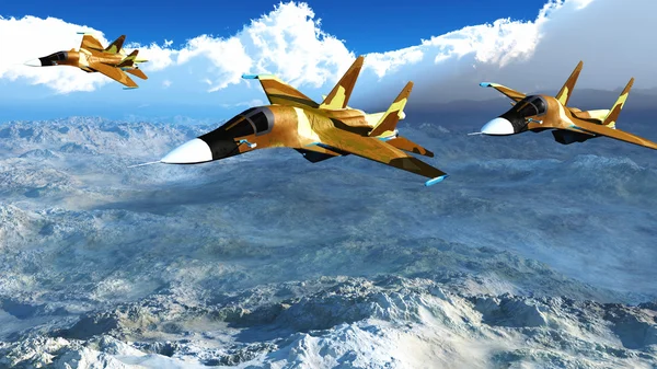 The Russian warplane s-34 in 3d — Stock Photo, Image
