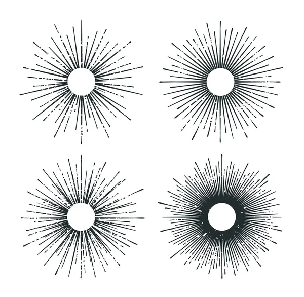 Juego de vectores Sunburst — Vector de stock