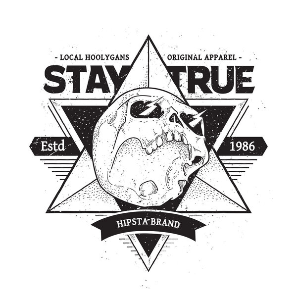 Dot Work Skull Print