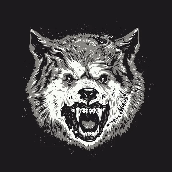 Vector Grunge lobo — Archivo Imágenes Vectoriales