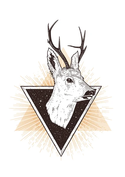 Deer Hipster Art — Stock Vector