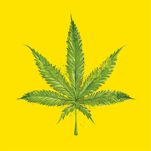 Vektorblatt Marihuana — Stockvektor