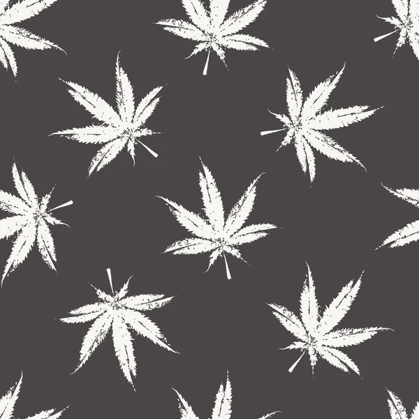 Hojas de Ganja sin costura — Vector de stock