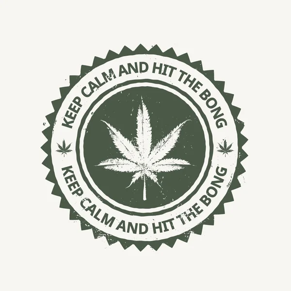 Emblema de cannabis — Vetor de Stock