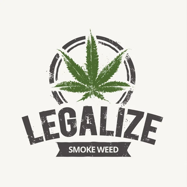 Emblema de Cannabis — Vector de stock
