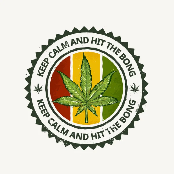 Emblema de Cannabis — Vector de stock