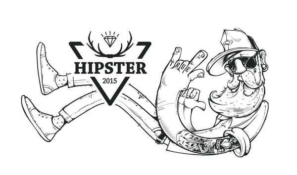 Hipster Vector Art — Stock Vector