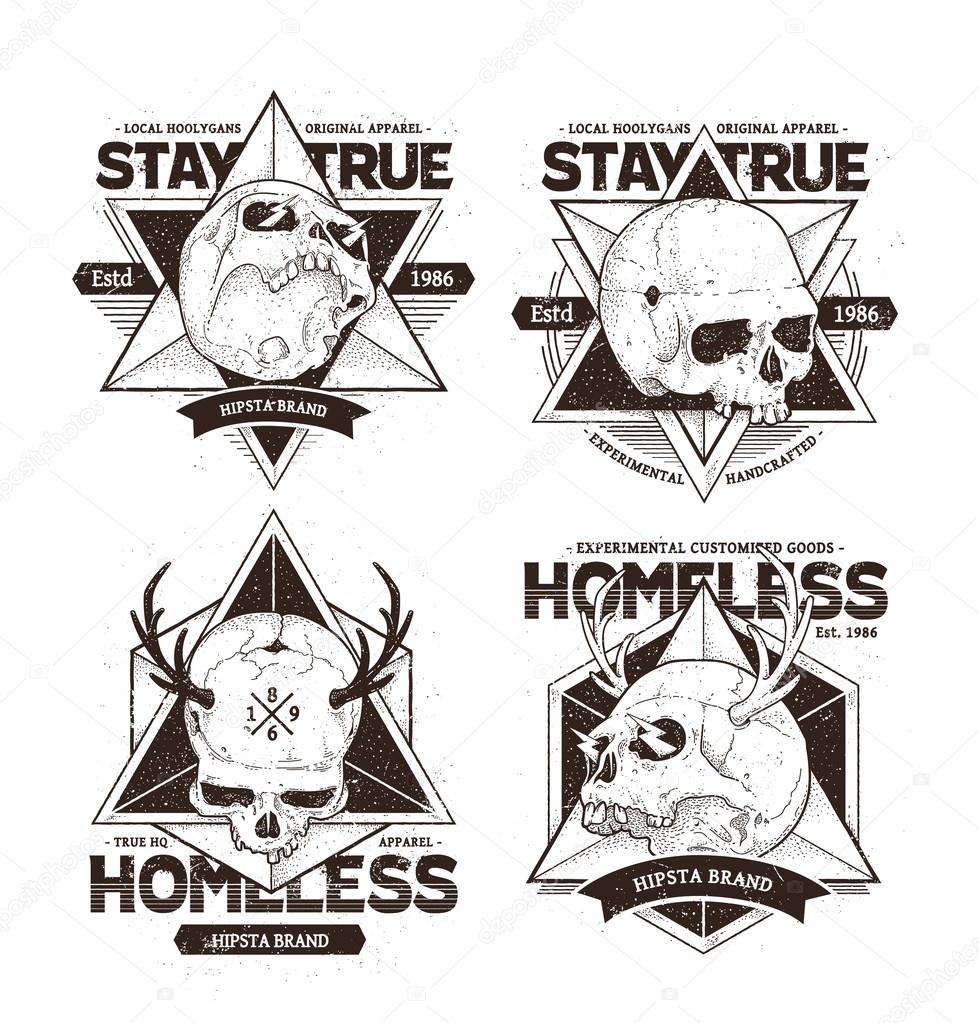 Dot Work Skull Emblems