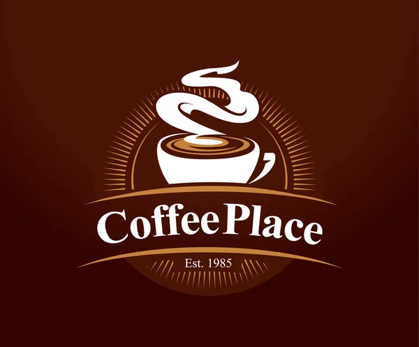 Logotipo lugar café — Vetor de Stock