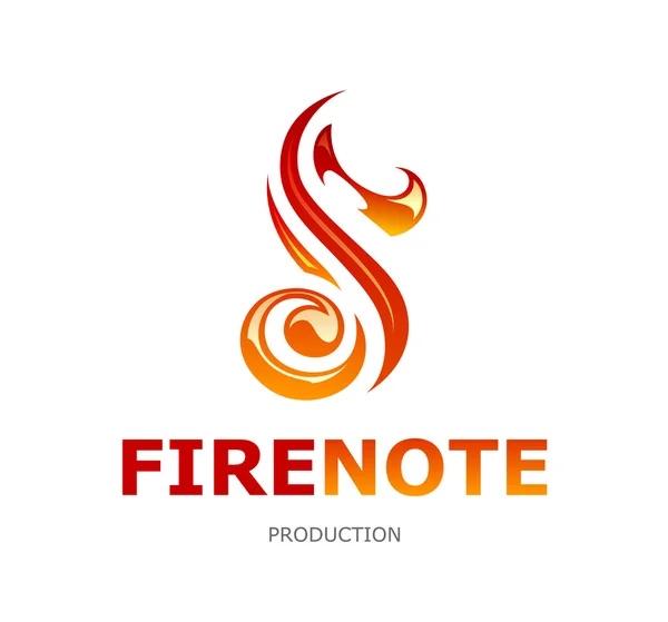 Logotipo da nota de fogo — Vetor de Stock