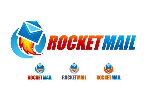 Logo Rocket Mail — Vettoriale Stock