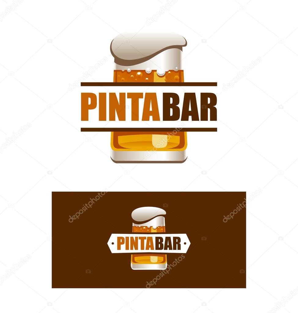 Beer restaurant logo design template. Pinta bar. Vector art.