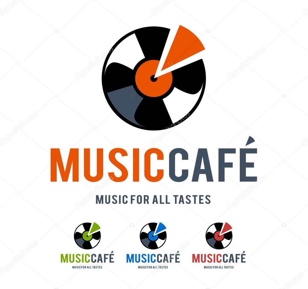 Musical logo design template. Vector art.