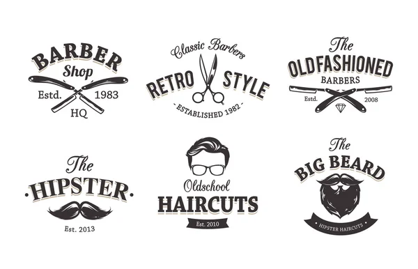 Emblemas de barbero retro — Vector de stock