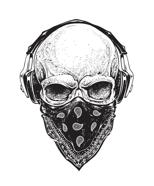 Skull with Headphones