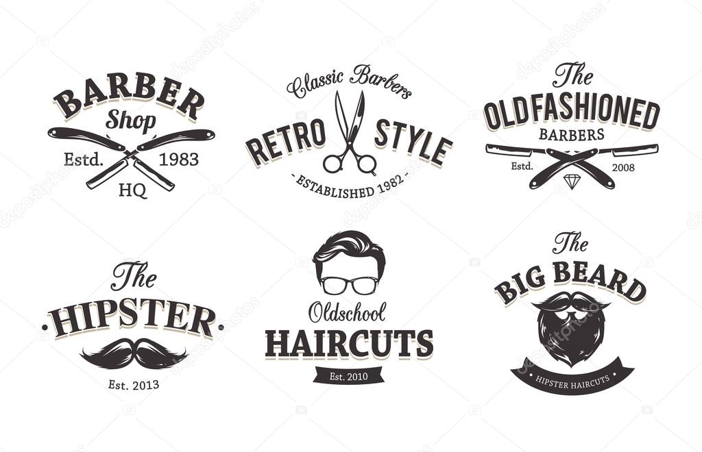 Download A set of Vintage Barber Shop Logo Template