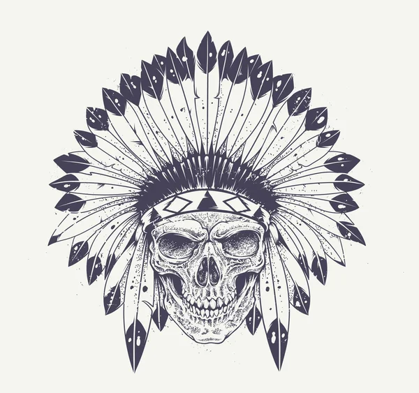 Dotwork Skull Art — Stock Vector