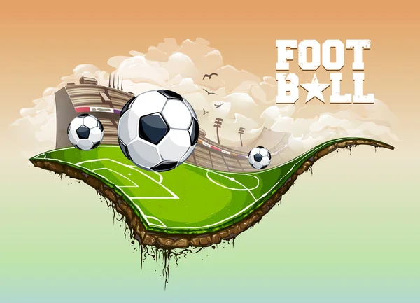Ciel terrain de soccer — Image vectorielle
