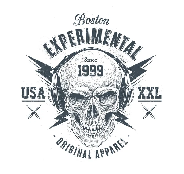 Grunge Skull Print — Stockvektor