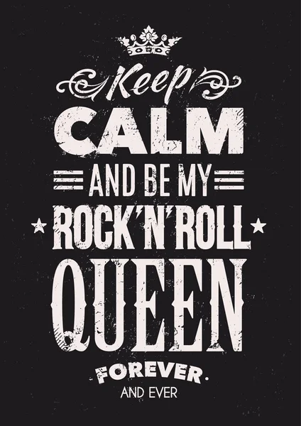 Rock koningin typografie — Stockvector