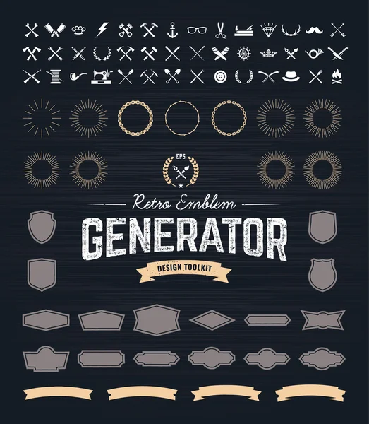 Retro Emblem Generator — Stock Vector