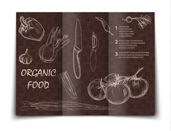 有機食品パンフレット デザイン — ストックベクタ