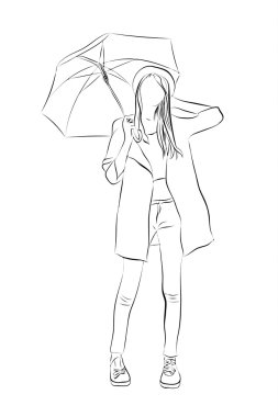 El şemsiye genç kadınlarla çekilmiş