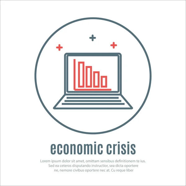 Icono sobre un tema de crisis económica con cuaderno — Archivo Imágenes Vectoriales