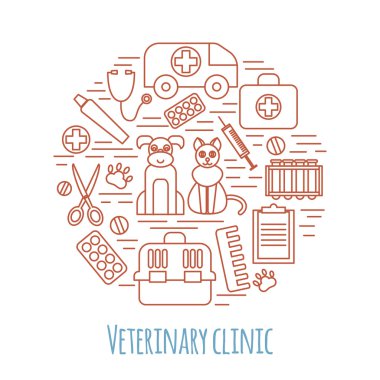 Hayvan hastalıklarıyla ilgili evde beslenen hayvan sağlık kaygı hayvan tıp simgeler izole ayarla