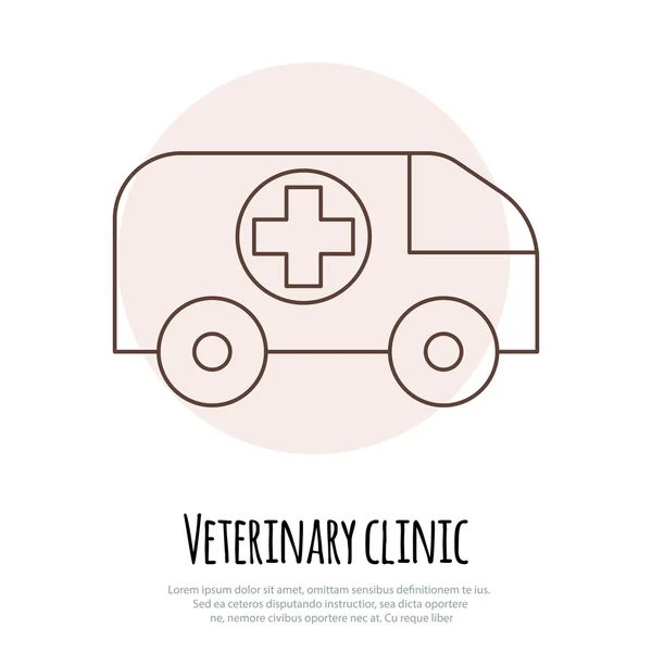 Conjunto de iconos de medicina veterinaria bus aislado — Vector de stock