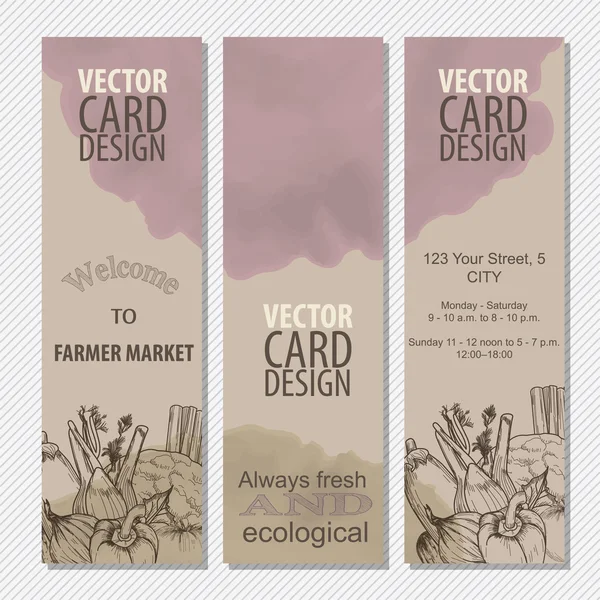 Folleto de concepto de alimentos ecológicos y plantilla de folleto . — Vector de stock