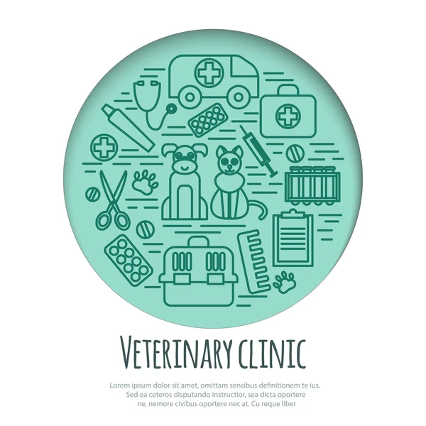 Veterinaria cuidado de mascotas medicina animal iconos conjunto aislado — Vector de stock