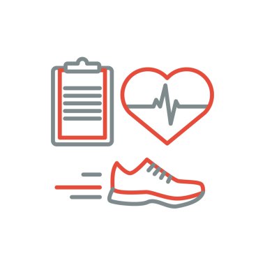 Fitness satırı sanat simgesi tasarımınız için