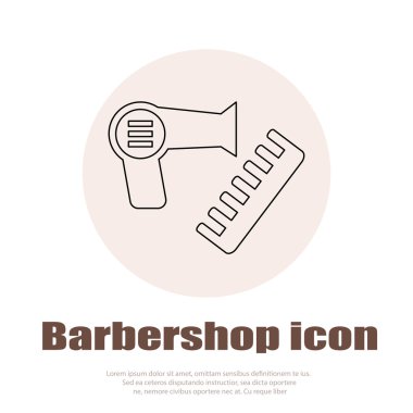 Doğrusal berber Icons set. Web ve mobil kullanıcı arabirimi kullanmak için evrensel saç modeli simgesi